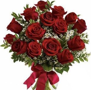 15 red roses with greenery | Flower Delivery Yuzhno-Sakhalinsk